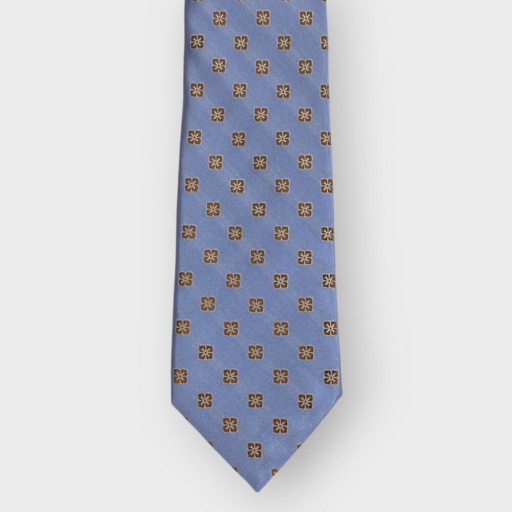 NEW | Jos A Bank Signature Tie | Extra Long | Blue Floral Foulard | Silk | Italy